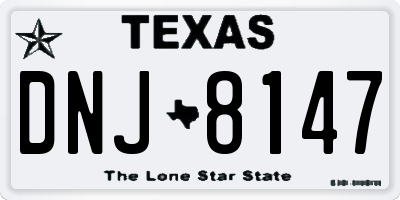 TX license plate DNJ8147