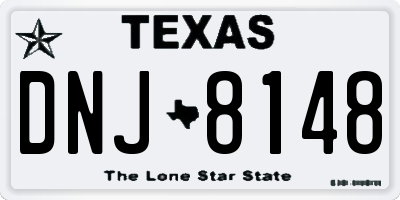 TX license plate DNJ8148