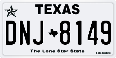 TX license plate DNJ8149