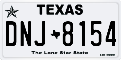 TX license plate DNJ8154
