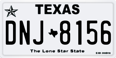 TX license plate DNJ8156