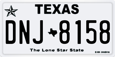 TX license plate DNJ8158