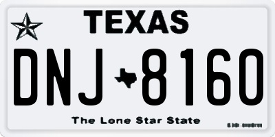 TX license plate DNJ8160