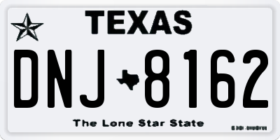 TX license plate DNJ8162