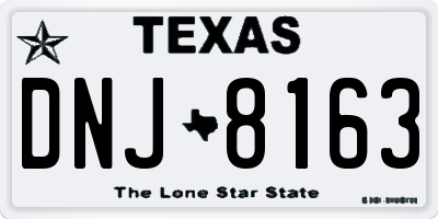 TX license plate DNJ8163