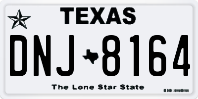 TX license plate DNJ8164