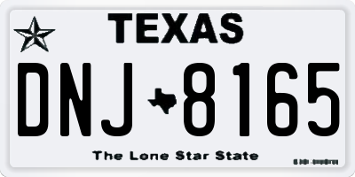 TX license plate DNJ8165
