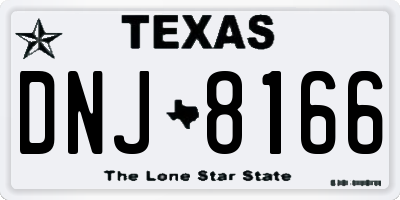 TX license plate DNJ8166