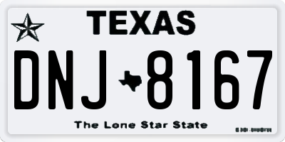 TX license plate DNJ8167