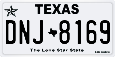 TX license plate DNJ8169