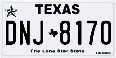 TX license plate DNJ8170