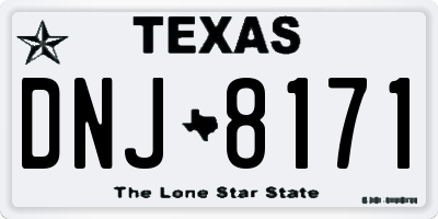 TX license plate DNJ8171