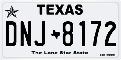 TX license plate DNJ8172