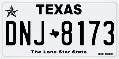TX license plate DNJ8173