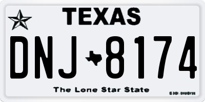 TX license plate DNJ8174