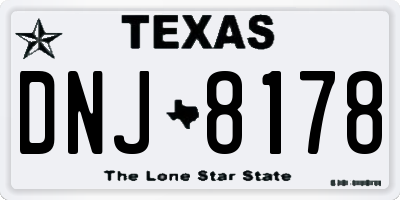 TX license plate DNJ8178