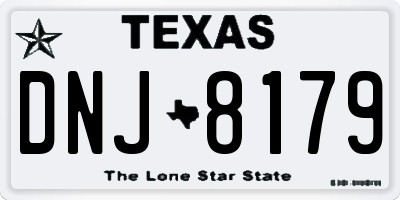 TX license plate DNJ8179