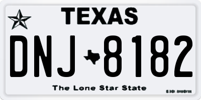 TX license plate DNJ8182