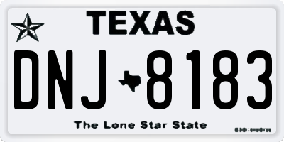 TX license plate DNJ8183