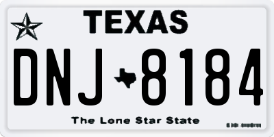TX license plate DNJ8184