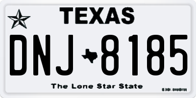 TX license plate DNJ8185