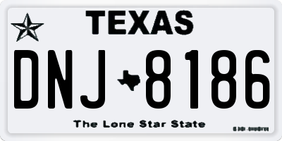 TX license plate DNJ8186