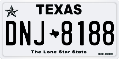 TX license plate DNJ8188
