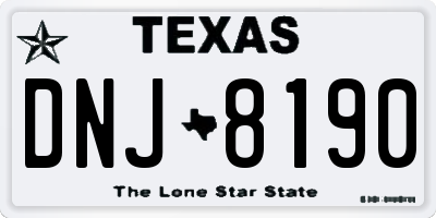 TX license plate DNJ8190