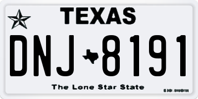 TX license plate DNJ8191