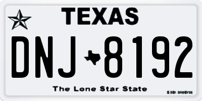 TX license plate DNJ8192