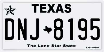 TX license plate DNJ8195