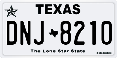 TX license plate DNJ8210