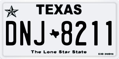 TX license plate DNJ8211