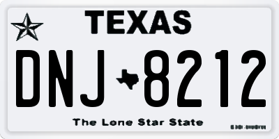 TX license plate DNJ8212