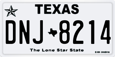 TX license plate DNJ8214