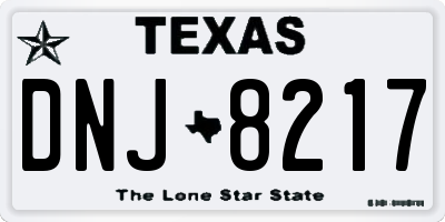 TX license plate DNJ8217