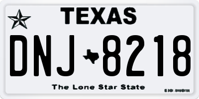 TX license plate DNJ8218