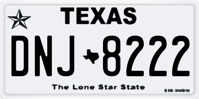 TX license plate DNJ8222
