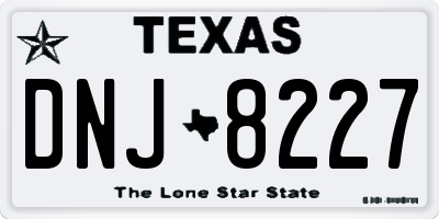 TX license plate DNJ8227