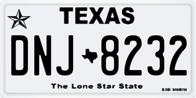 TX license plate DNJ8232