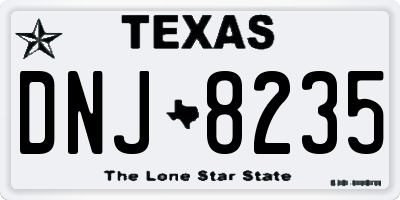 TX license plate DNJ8235