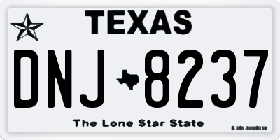 TX license plate DNJ8237