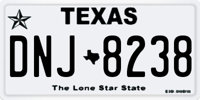 TX license plate DNJ8238