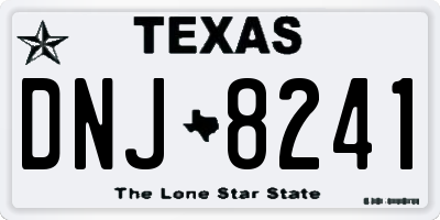 TX license plate DNJ8241