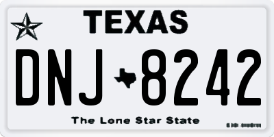 TX license plate DNJ8242