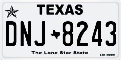 TX license plate DNJ8243