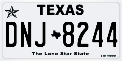 TX license plate DNJ8244