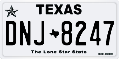 TX license plate DNJ8247
