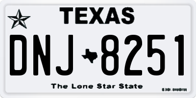 TX license plate DNJ8251