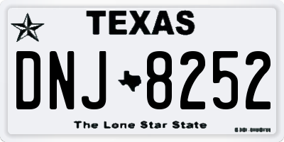 TX license plate DNJ8252